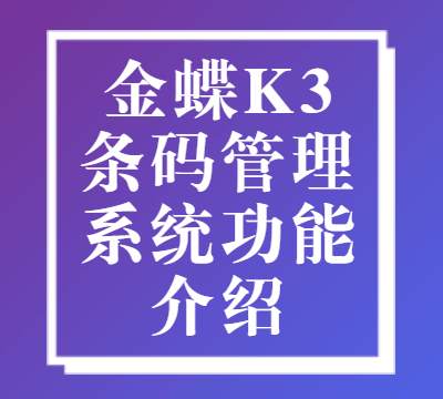 金蝶K3条码管理系统功能介绍